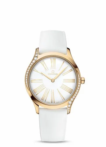 Omega De Ville Trésor 36 Moonshine Gold / White - Roman / Rubber 428.57.36.60.04.001 (42857366004001)